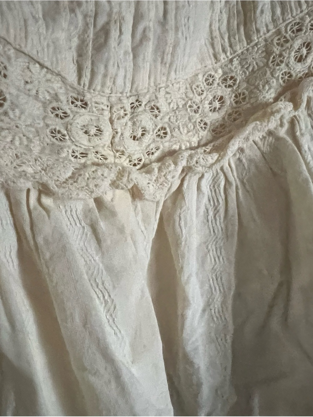 LoveShackFancy Cream Eyelet Tiered Skirt - Picture 11 of 11